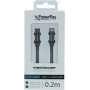 PowerRay USB-C naar Lightning datakabel 0,2m textielgrijs PR-DCCL020TGY