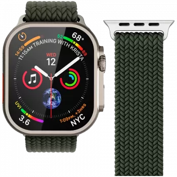 VONMÄHLEN geweven loop voor Apple Watch 40/41/42mm, olijf