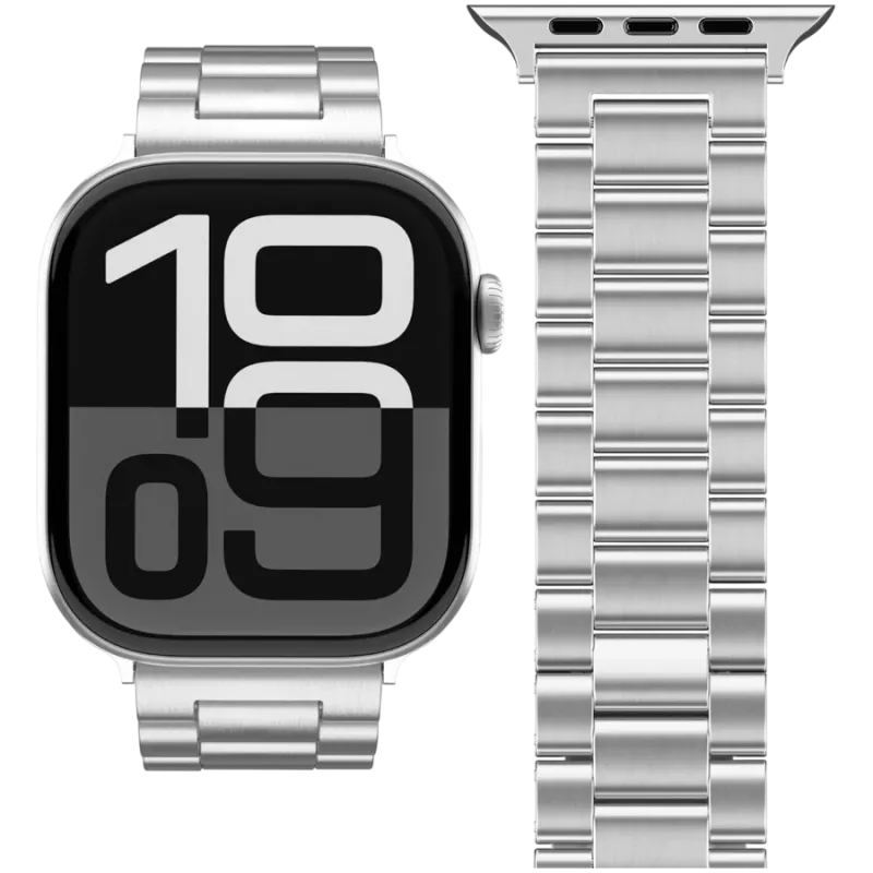 VONMÄHLEN Link armband 2 voor Apple Watch 40/41/42mm, edelstaal, zilver