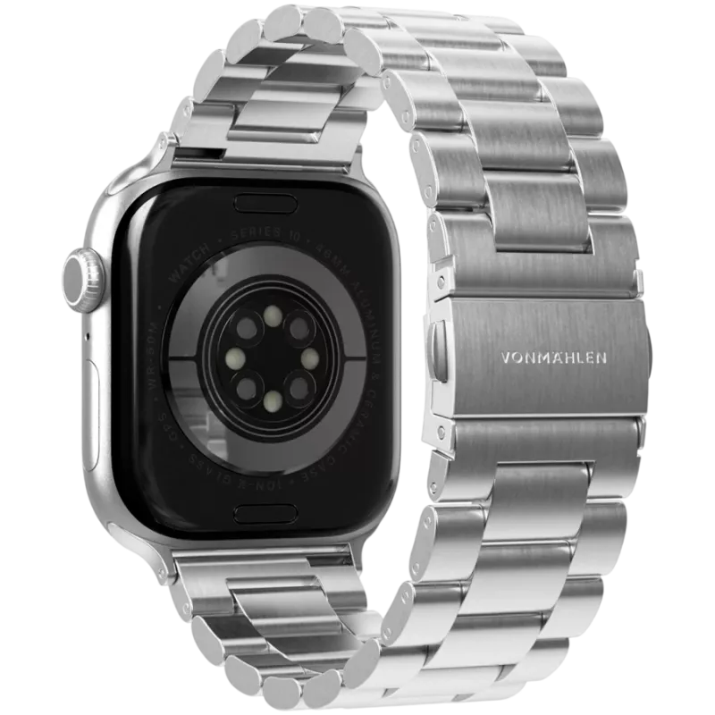 VONMÄHLEN Link armband 2 voor Apple Watch 40/41/42mm, edelstaal, zilver