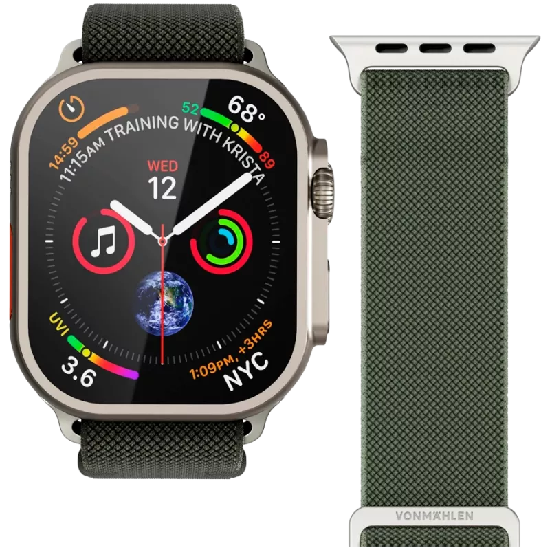 VONMÄHLEN Classic Nylon Loop 44, 45, 46, 49mm one-size, olijf