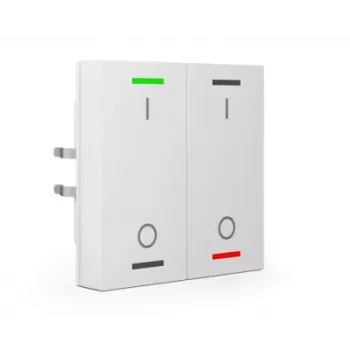MDT BE-TAL55T2.B1 KNX tastsensor 2-voudig met RGBW-achtergrondverlichting en temperatuursensor, zuiverwit glanzend