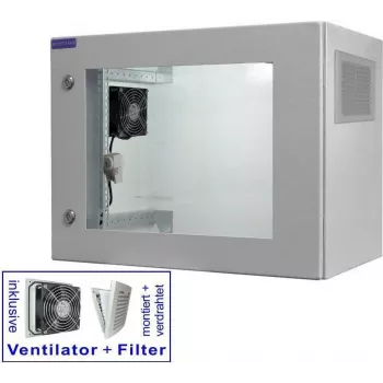 RESISTER PRO actieve 19 inch netwerkkast, IP54/55, glazen deur, 9U, 600x400 mm, lichtgrijs 99RRA19WV94GG