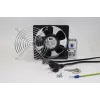 IT-BUDGET compleetset IT-kastventilator met thermostaat - 160 m³/h luchtstroom - 230 V - 1 ventilator, beschermrooster, kabel, thermostaat, schroeven (90ITBLUESET1T)