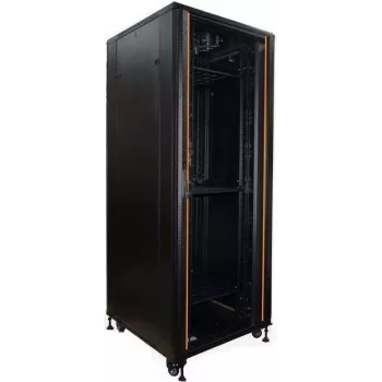 IT-BUDGET 19 inch serverkast SRK 42U 800x1000 mm glazen/stalen deur kabelgoten flatpack zwart