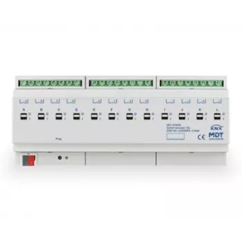MDT AKI-1216.04 KNX schakelactor, 12-kanaals, 12 TE DIN-rail, 16/20 A, 230 V AC, capacitieve last 200 µF