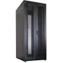 IT-BUDGET 19 inch serverrack SRK compleetset 42U 800x1000 mm geperforeerde dubbele deuren voor en achter 4 actieve ventilatoren PDU legplanken voorgemonteerd zwart 99ITB19SRK42810DTSM