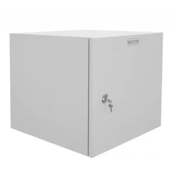 IT-BUDGET 19 inch wandbehuizing netwerkkast Easy - stalen deur - 12U - B 600 x D 600 mm - plaatstaal - lichtgrijs (90RR19CWV1266MG)