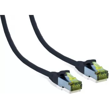 IT-BUDGET Full Copper Premium patchkabel Cat.6A met Cat.7 ruwkabel 600 MHz halogeenvrij PoE+ 10Gbps zwart 2m 90ITB6A7PK2S