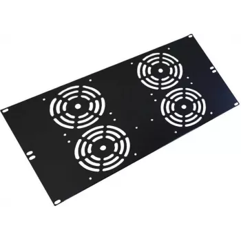 IT-BUDGET 19 inch Ventilatorpaneel voor 4 ventilatoren - 120x120 mm - 6U - Zwart (90ITBSRK19XNOFAN4S)