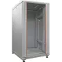 IT-BUDGET 19 inch netwerkkast SRK - 18U - 600x800 mm - glas-/stalen deur - flatpack - lichtgrijs 90ITB19SRK1868GGN