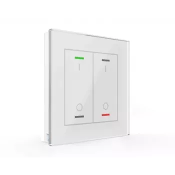 MDT BE-GTL2TW.B1 Glass Switch II Light 2-voudig RGBW met temperatuursensor wit