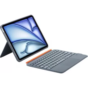 DIGISTOR HK Inateck KB04122 toetsenbordhoes met touchpad voor iPad 11 inch A16 / Air M3-M2 / Pro, afneembaar, verlicht, QWERTZ Duits toetsenbordindeling, grafietgrijs