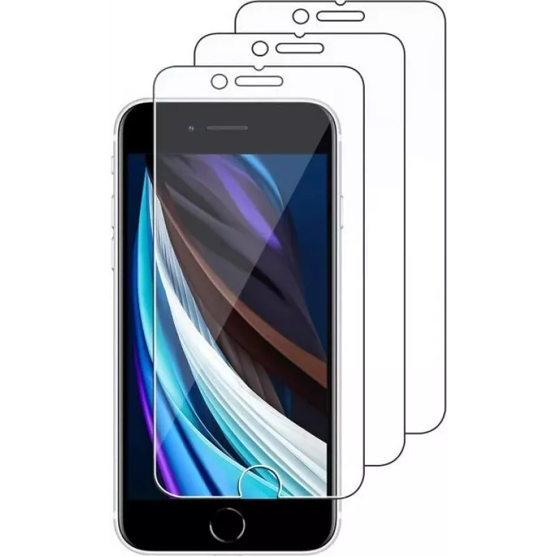 JETech displayscherm van gehard glas voor iPhone SE 3/2 (2022/2020) 4,7 inch - 3-pack, 9H, 2.5D, hoesvriendelijk
