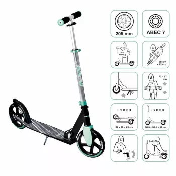 MUUWMI AU 566 aluminium step, turquoise, 205 mm wielen