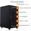 IT-BUDGET 19 inch netwerkkast SRK compleetset 22U 600x800 mm glas-/stalen deur 4 ventilatoren PDU legplanken flatpack zwart 90ITB19SRK2268GS