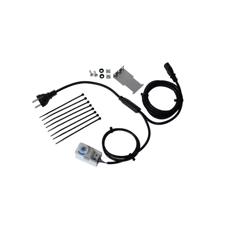 IT-BUDGET ventilator montagekit met thermostaat, houder, kabel en montagemateriaal - instelbaar 0-60°C (90ITBTKD180603KTH)