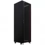 IT-BUDGET 19 inch netwerkkast SRK - 38U - 600x600 mm - glas-/stalen deur - flatpack - zwart 90ITB19SRK3866GSN