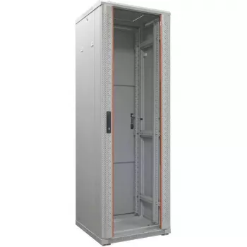 IT-BUDGET 19 inch serverrack SRK 42U 600x1000 mm glas-/stalen deur flatpack lichtgrijs 90ITB19SRK42610GGN