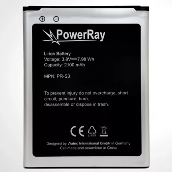 PowerRay accu PR-S3 voor Samsung Galaxy S3, 2100 mAh, bulk