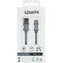 PowerRay datakabel PR-DCUC020TGY, USB-A naar USB-C, 0,2 m, textielgrijs, blister