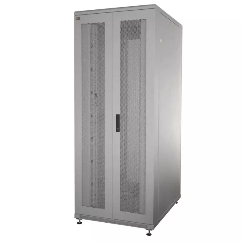 IT-BUDGET 19-serverrack SRK - 42U - BxD 800x1000 mm - geperforeerde dubbele deuren voor + achter - kabelgoten - gemonteerd - lichtgrijs (99ITB19SRK42810DTGNM)
