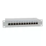 IT-BUDGET 10 inch patchpanel - afgeschermd - Cat.6A - 500MHz - 12 poorten RJ45 - PoE+ geschikt - 1U - grijs (90ITB10PP6AG)