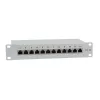 IT-BUDGET 10 inch patchpanel - afgeschermd - Cat.6A - 500MHz - 12 poorten RJ45 - PoE+ geschikt - 1U - grijs (90ITB10PP6AG)