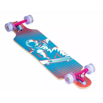 MUUWMI AU 560 longboard compact cruiser skateboard, ABEC 7 kogellagers, LED-lichtwielen, 7-laags Canadees esdoornhout