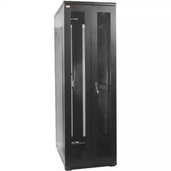 IT-BUDGET 19 inch netwerkkast SRK compleetset - 42U - 600x800 mm - geperforeerde dubbele deuren voor & achter - 4 actieve ventilatoren - PDU - legborden - gemonteerd - zwart (99ITB19SRK4268DTSM)