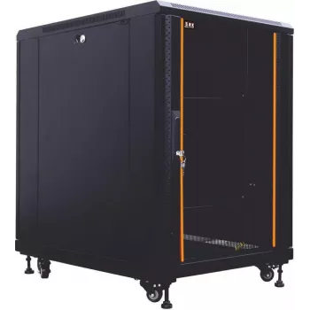 IT-BUDGET 19 inch netwerkkast SRK - 12U - 600x800 mm - glas-/stalen deur - gemonteerd - zwart (99ITB19SRK1268GSNM)
