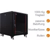 IT-BUDGET 19 inch netwerkkast SRK - 12U - 600x800 mm - glas-/stalen deur - flatpack - zwart (90ITB19SRK1268GSN)
