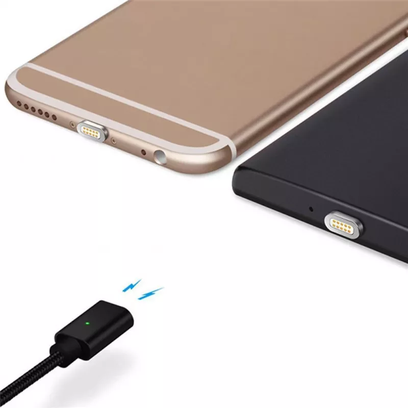 CYOO magnetische USB-oplaad- en datakabel – 2-in-1 Micro USB & Lightning naar USB – 1m – zwart