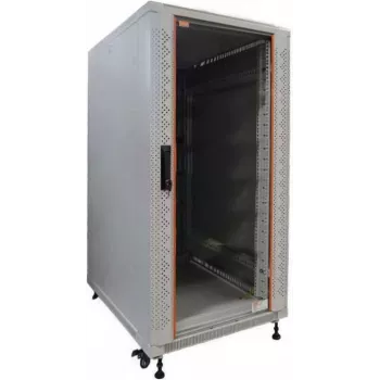 IT-BUDGET 19 inch netwerkkast SRK - 22U - 600x800 mm - glas-/stalen deur - voorgemonteerd - lichtgrijs 99ITB19SRK2268GGNM