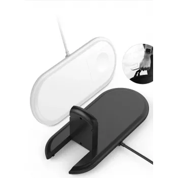 CYOO 2-in-1 draadloze oplaadpad, Qi-standaard, zwart