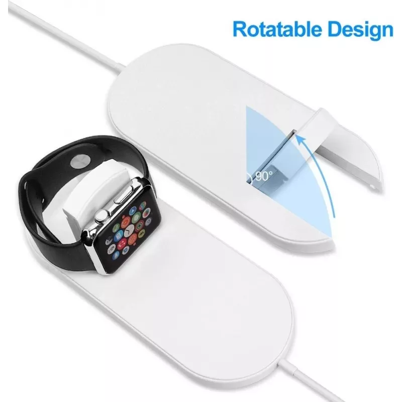 CYOO 2-in-1 draadloze oplaadpad, Qi-standaard, zwart
