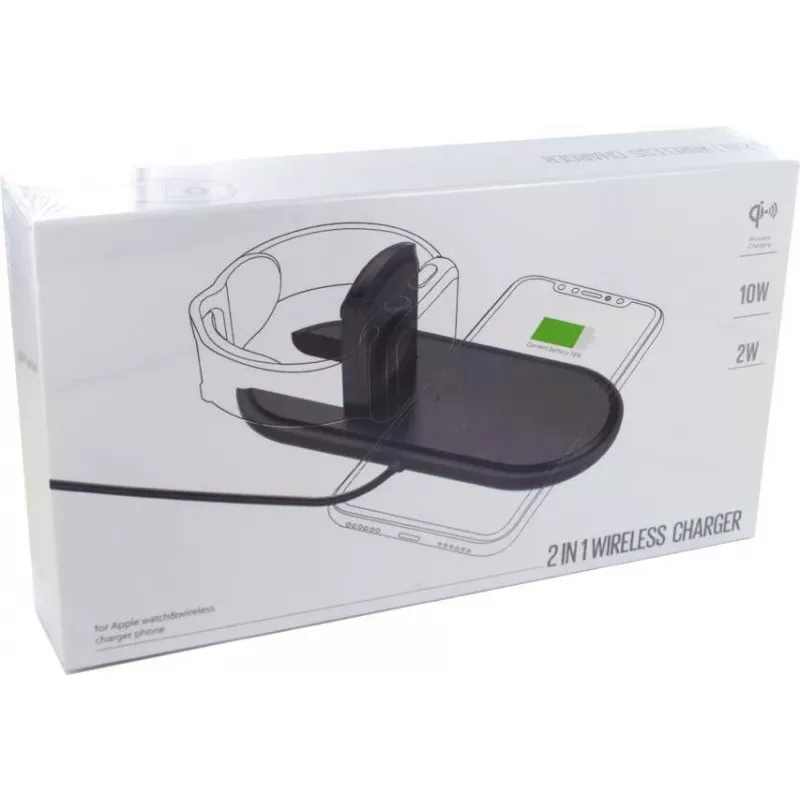 CYOO 2-in-1 draadloze oplaadpad, Qi-standaard, zwart