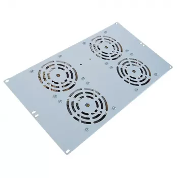 IT-BUDGET stille 19 inch ventilatorunit 6U, 4 ventilatoren, 430 m³/h, lichtgrijs (99ITB19SLUG)