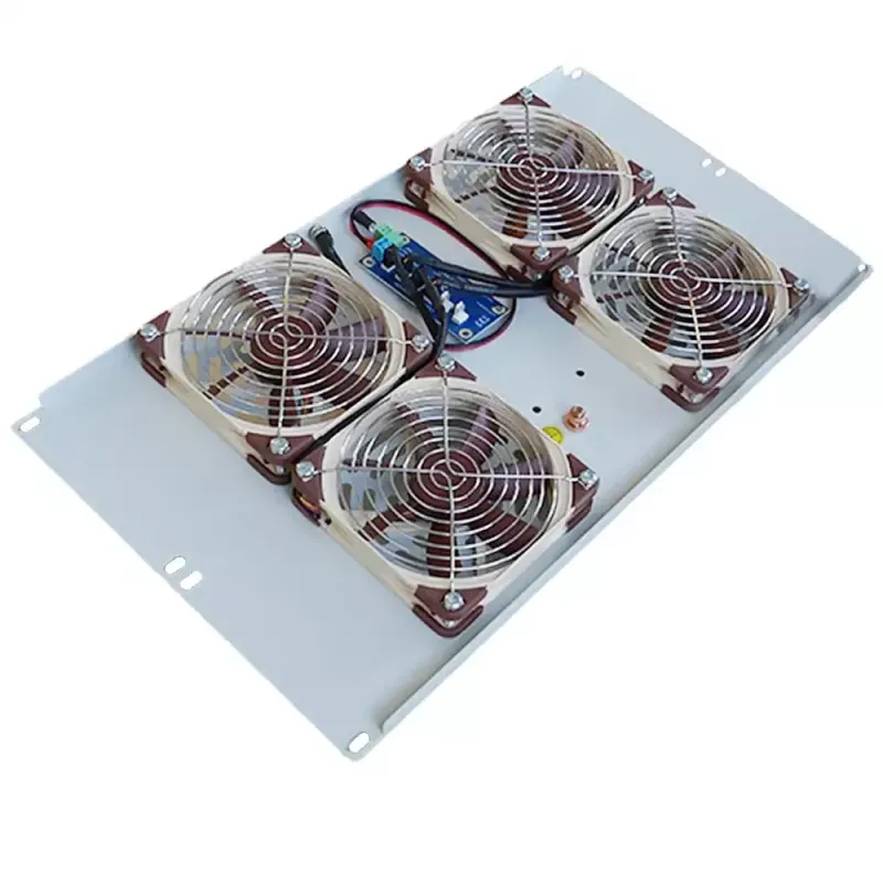 IT-BUDGET stille 19 inch ventilatorunit 6U, 4 ventilatoren, 430 m³/h, lichtgrijs (99ITB19SLUG)
