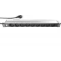 LIEBERNETZ Silence rack 19 inch 9-voudige stekkerdoos, 2m kabel, zwart/zilver 90LNSDL199S