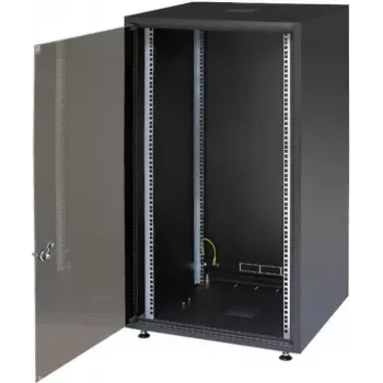 IT-BUDGET 19 inch serverkast SJB - 15U - 600x800 mm - glazen deur - achterwand - zwart (W-SJB6080-15S-161)