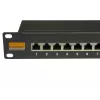 IT-BUDGET 19 inch Cat.6A afgeschermd 24-poorts patchpanel, korte bouwvorm, PoE+ geschikt, 1U, zwart 90ITBPP6A1S