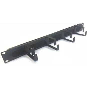 IT-BUDGET 19 inch kabelmanagement-borstelpaneel 1U met 4 metalen kabelclips 44x70 mm zwart 90ITBKDFPMB1HES