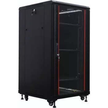 IT-BUDGET 19 inch netwerkkast SRK - 22U - 600x800 mm - glazen/stalen deur - flatpack - zwart (90ITB19SRK2268GSN)