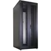 IT-BUDGET 19 inch serverrack compleetset, 42U, 800x1000 mm, geperforeerde dubbele deuren voor & achter, 4 actieve ventilatoren, PDU, legborden, flatpack, zwart 90ITB19SRK42810DTS