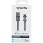 PowerRay USB-naar-Lightning MFi-textielkabel 1,2 m textielgrijs PR-DCUL120TGY