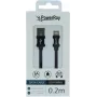 PowerRay USB-A naar Lightning data-/oplaadkabel 0,2m textiel zwart PR-DCUL020TBK