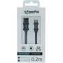 PowerRay USB-naar-Lightning datakabel 0,2 m textiel grijs PR-DCUL020TGY