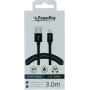 PowerRay USB-naar-Lightning datakabel 3m textiel zwart PR-DCUL300TBK