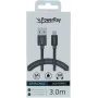PowerRay USB-naar-Lightning data- en oplaadkabel 3m textiel grijs PR-DCUL300TGY
